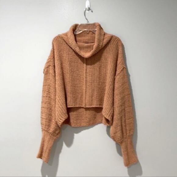 Free People Be Yours Pullover Camel Cowl Neck  Sweater Size S New with T… - Picture 2 of 12